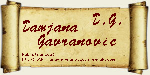 Damjana Gavranović vizit kartica